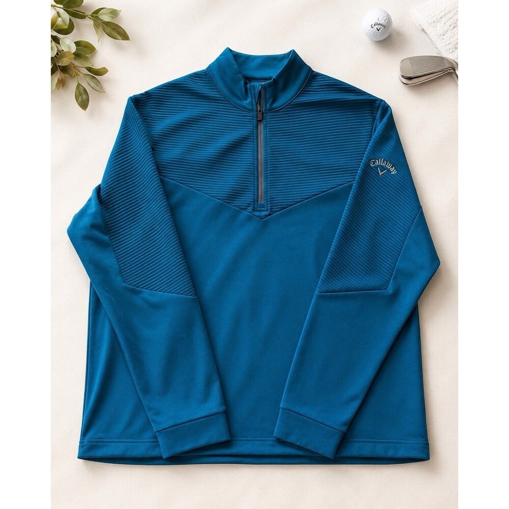 Callaway‎ Weather Series Pullover Mens XL Teal 1/4 Zip Golf Jacket